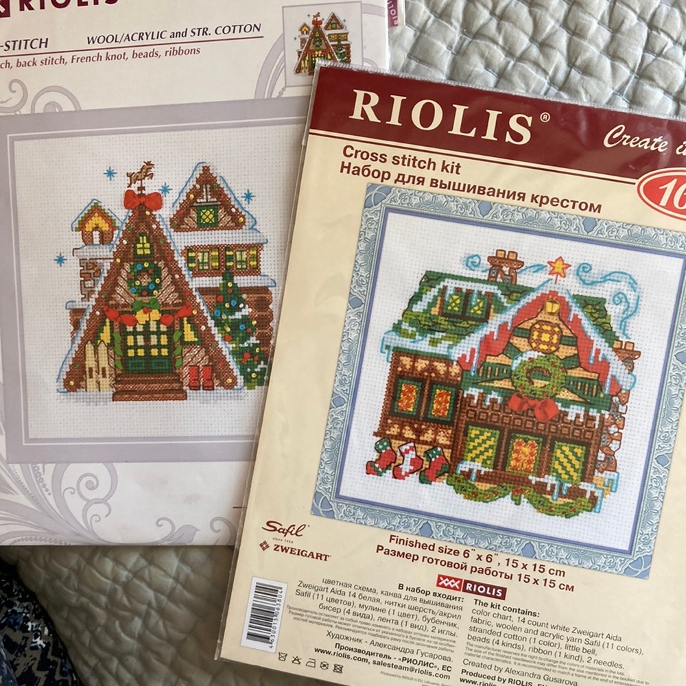TWO holiday cross stitch kits